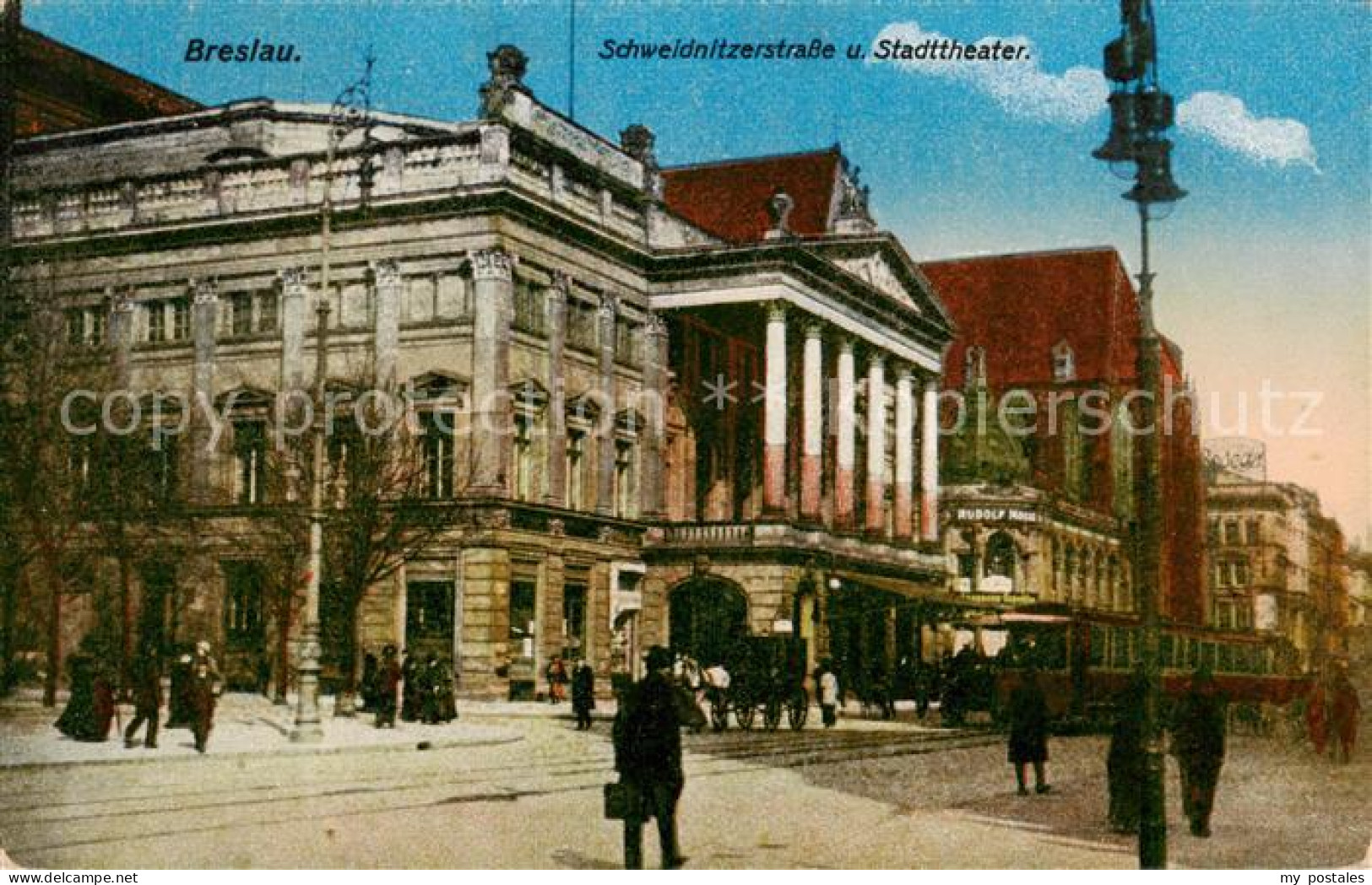 73817110 Breslau Niederschlesien Schweidnitzerstrasse Und Stadttheater Breslau N - Pologne