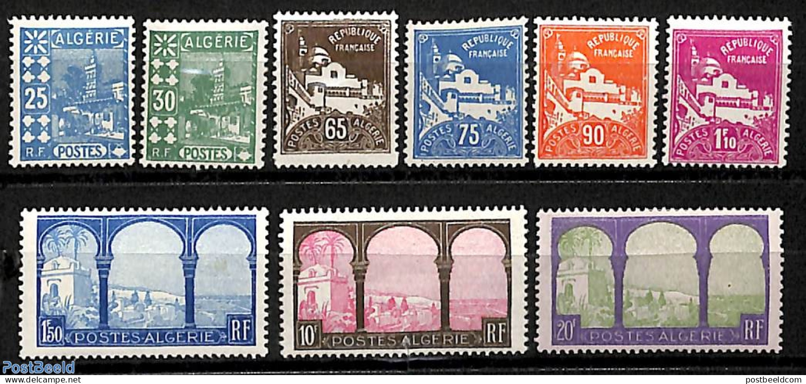 Algeria 1927 Definitives 9v, Mint NH - Unused Stamps