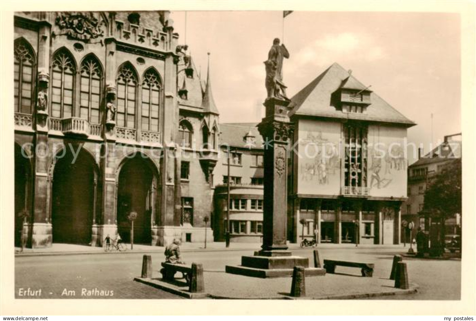 73817019 Erfurt Partie Am Rathaus Denkmal Erfurt - Erfurt