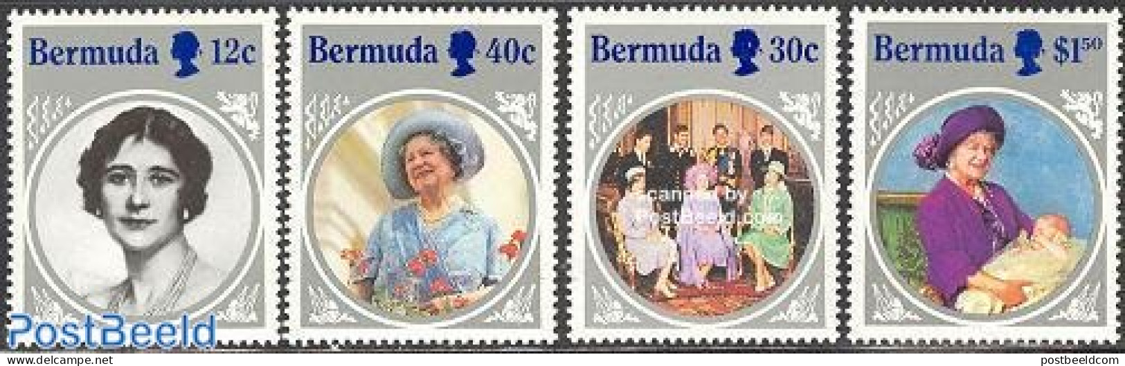 Bermuda 1985 Queen Mother 4v, Mint NH, History - Kings & Queens (Royalty) - Familias Reales