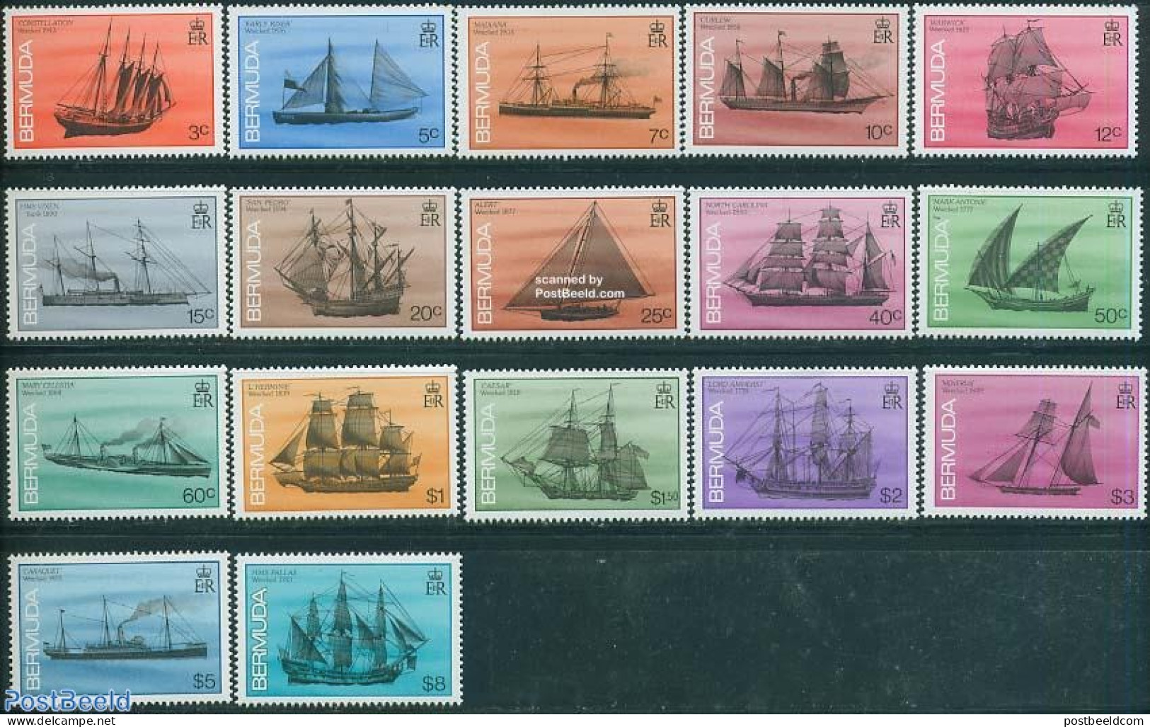 Bermuda 1986 Ships 17v (without Year), Mint NH, Transport - Ships And Boats - Bateaux