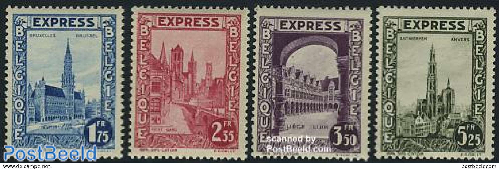 Belgium 1929 Express Mail Stamps 4v, Unused (hinged), Religion - Various - Churches, Temples, Mosques, Synagogues - Ju.. - Unused Stamps