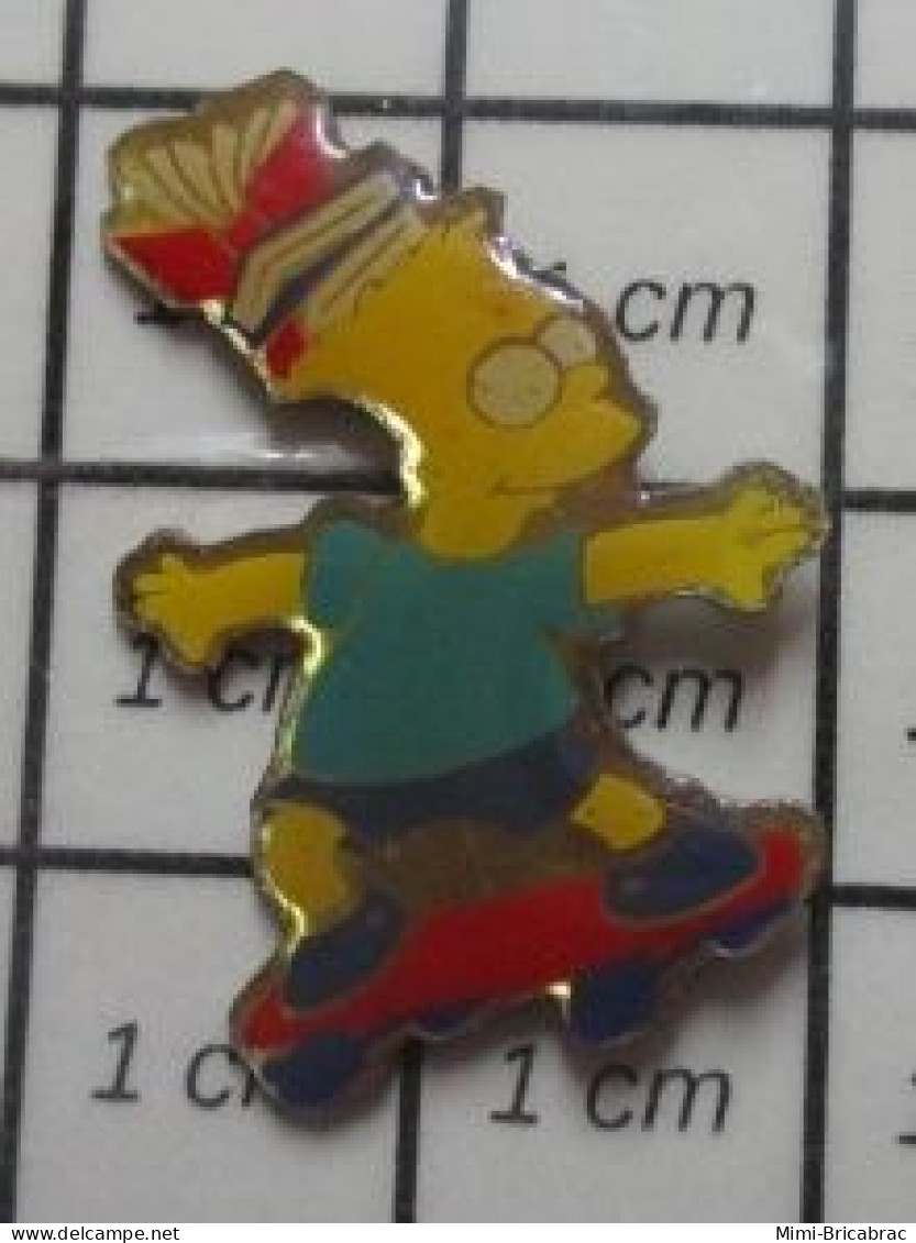 3417 Pin's Pins / Beau Et Rare / CINEMA / DESSIN ANIME  BART SIMPSON SKATE LIVRES CAHIERS - Kino