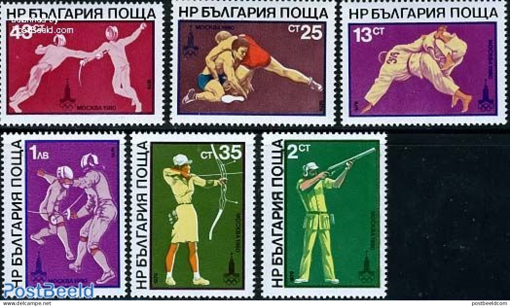 Bulgaria 1979 Olympic Games 6v, Mint NH, Sport - Fencing - Judo - Olympic Games - Shooting Sports - Ongebruikt