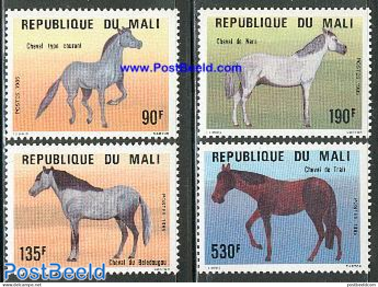 Mali 1985 Horses 4v, Mint NH, Nature - Horses - Malí (1959-...)