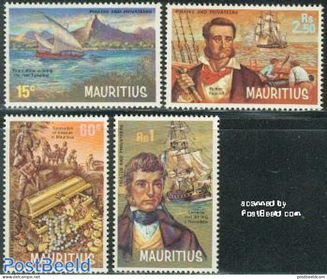 Mauritius 1972 Pirates 4v, Mint NH, Transport - Ships And Boats - Bateaux