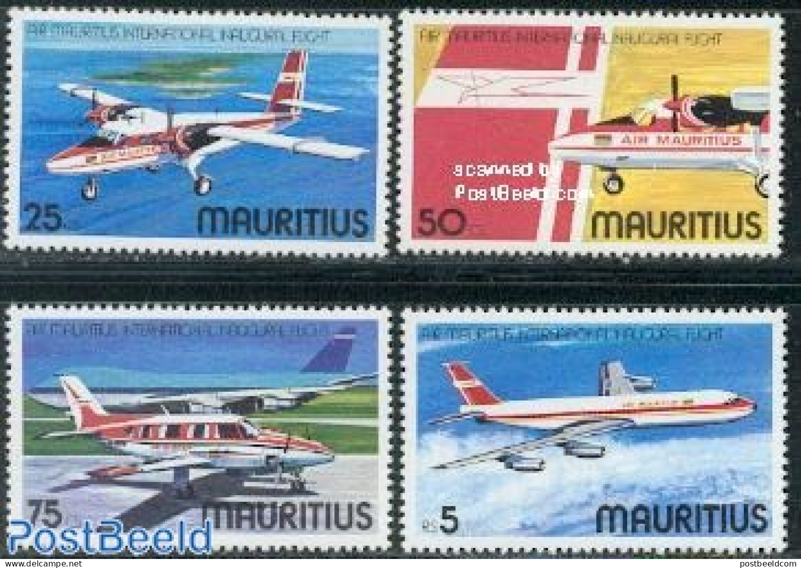 Mauritius 1977 Air Mauritius 4v, Mint NH, Transport - Aircraft & Aviation - Flugzeuge
