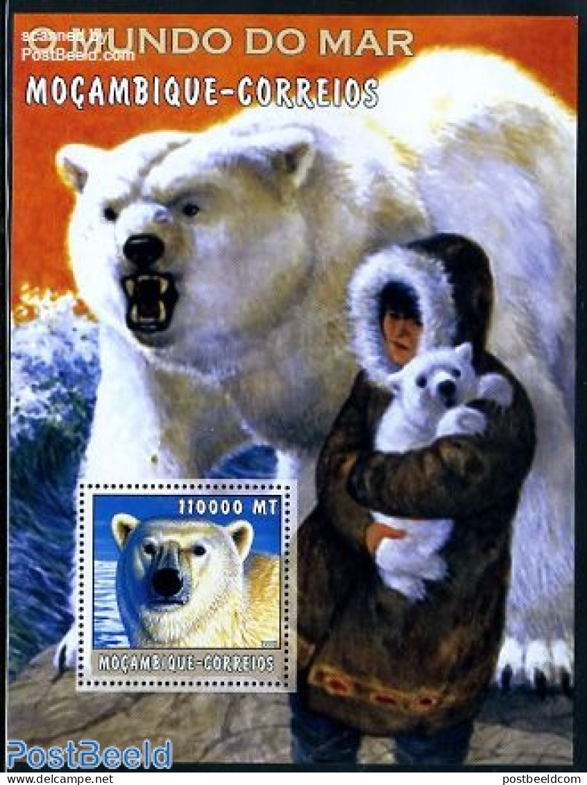 Mozambique 2002 Polar Bear S/s, Mint NH, Nature - Animals (others & Mixed) - Bears - Mozambico