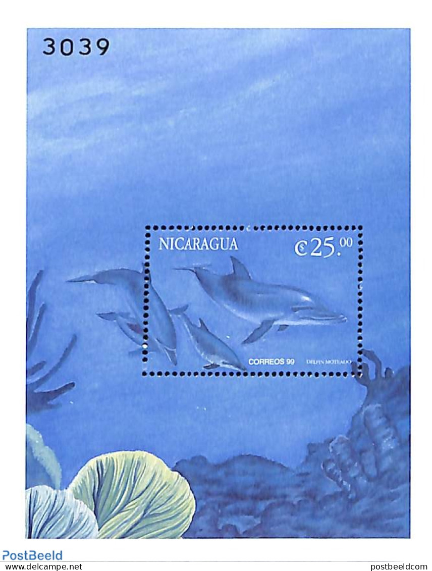 Nicaragua 2000 Dolphins S/s, Mint NH, Nature - Sea Mammals - Nicaragua