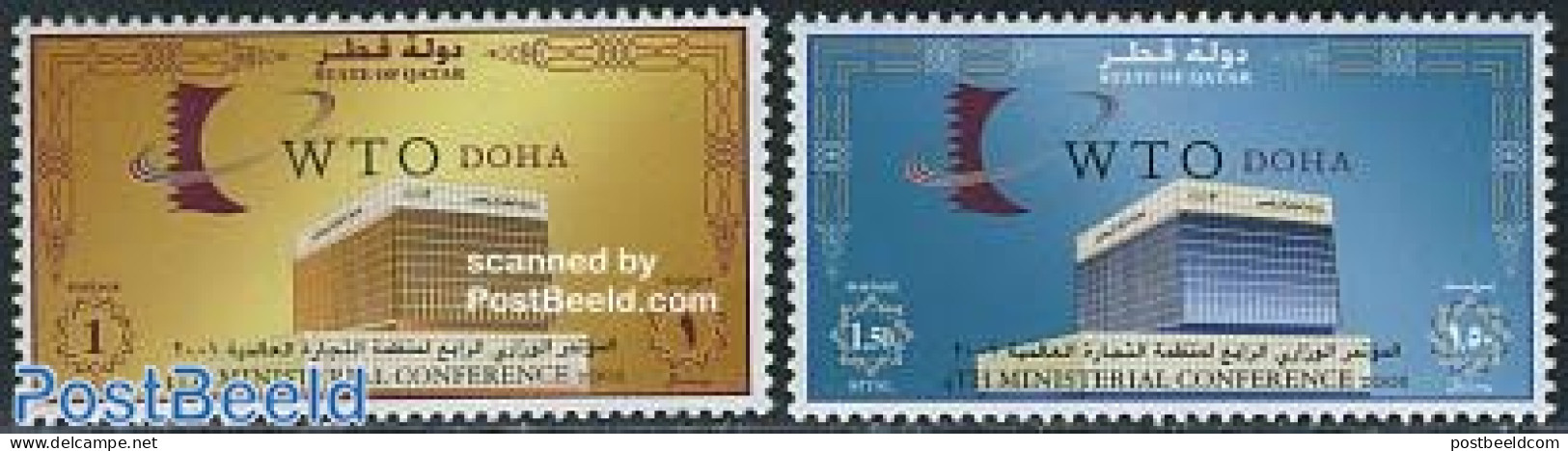 Qatar 2001 WTO Conference 2v, Mint NH - Qatar