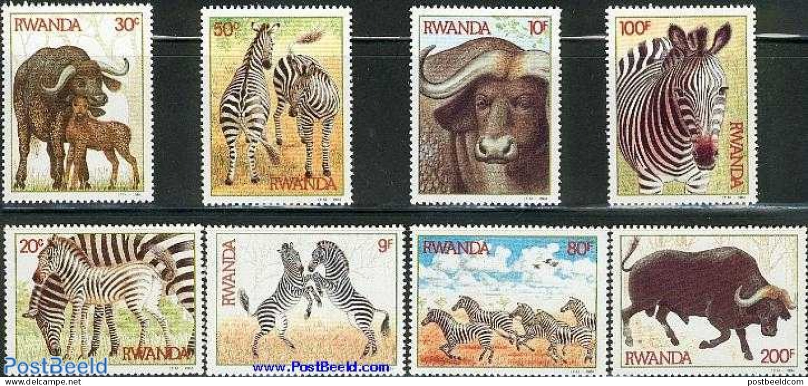 Rwanda 1984 Animals 8v, Mint NH, Nature - Animals (others & Mixed) - Zebra - Altri & Non Classificati