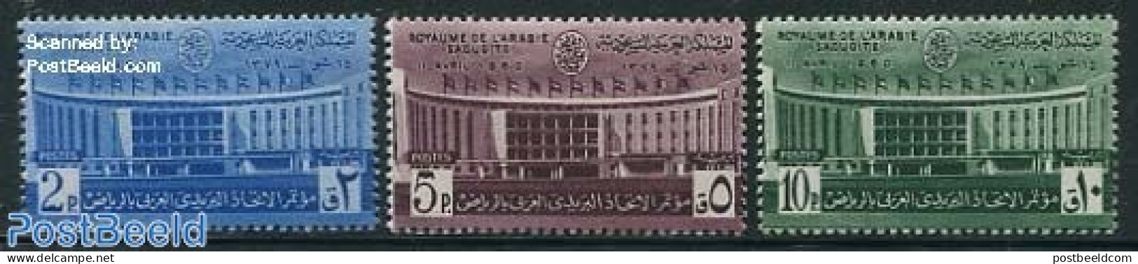 Saudi Arabia 1960 Arab Postal Congress 3v, Mint NH, Post - Correo Postal