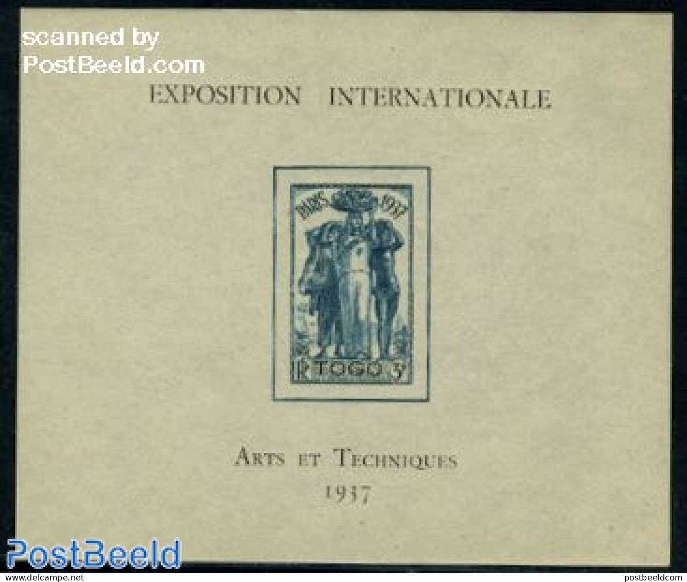 Togo 1937 Expo Paris S/s, Mint NH, Various - World Expositions - Togo (1960-...)