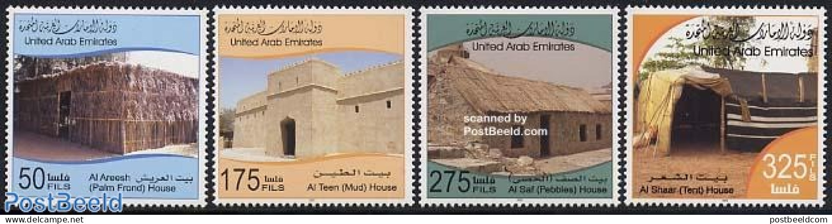 United Arab Emirates 2003 Tradional Houses 4v, Mint NH, Art - Architecture - Autres & Non Classés