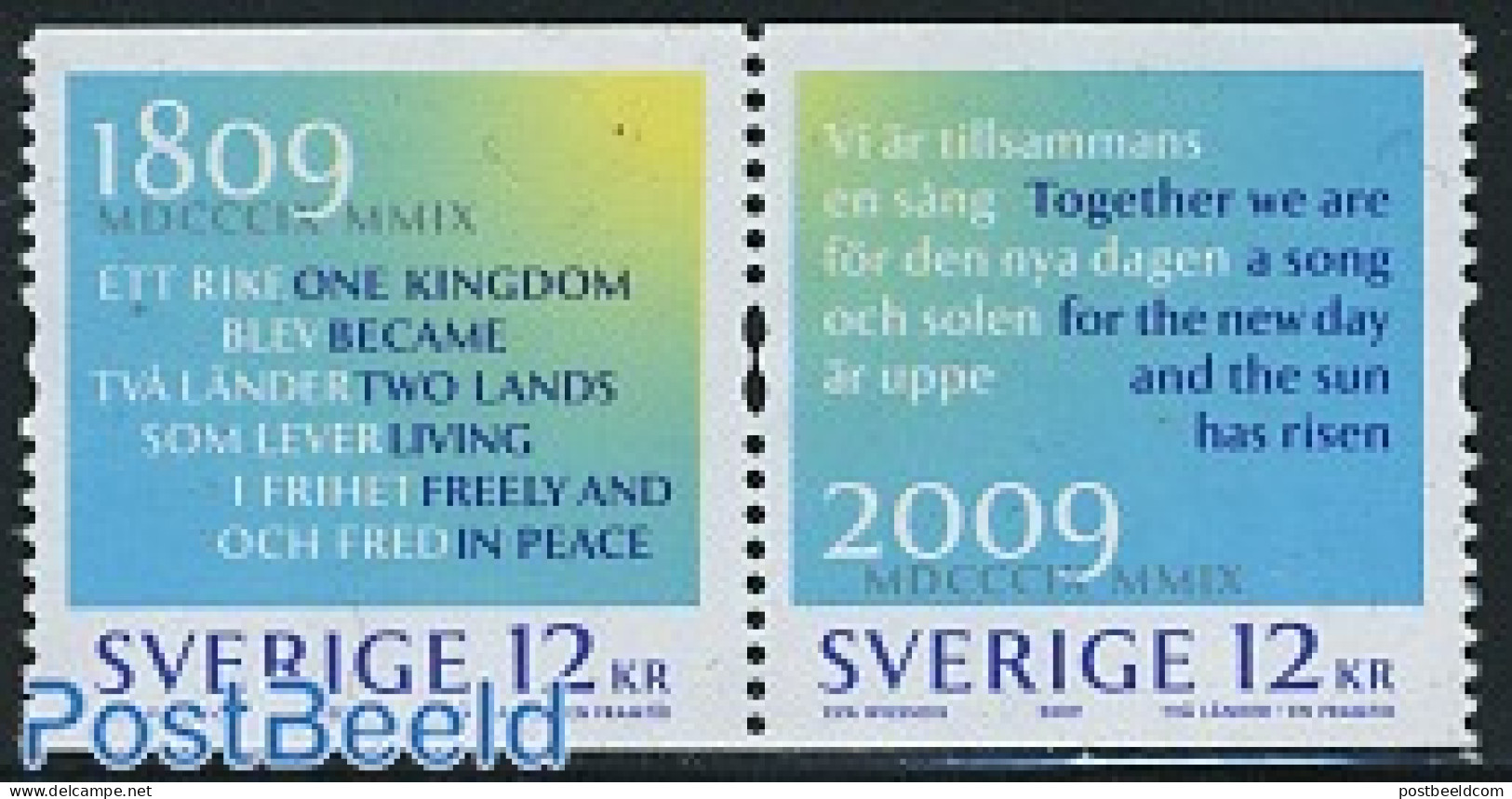 Sweden 2009 Two Lands 2v [:] (sequence May Vary), Mint NH - Nuovi