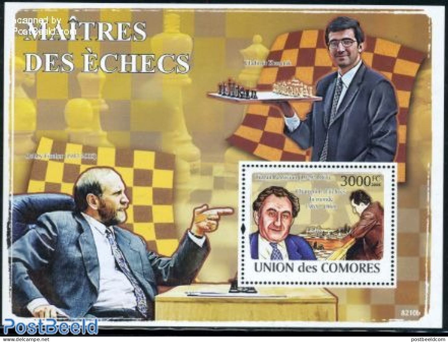 Comoros 2008 Chess Masters S/s, Mint NH, Sport - Chess - Chess