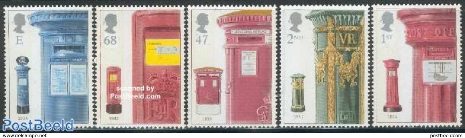 Great Britain 2002 Mail Boxes 5v, Mint NH, Mail Boxes - Post - Neufs