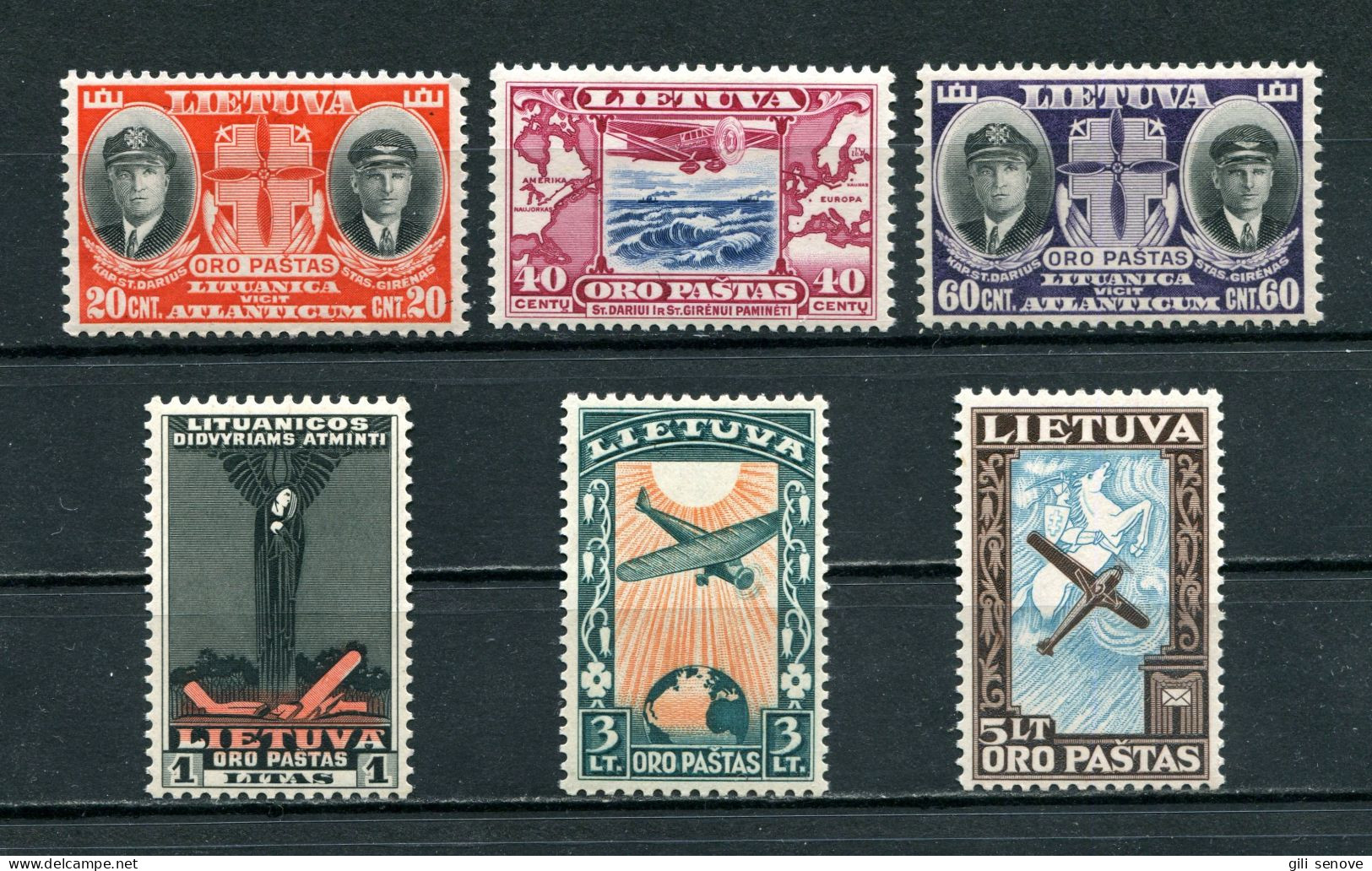 Lithuania 1934 Mi. 385-390 Sc C79-C84 Death Of Darius And Girenas MNH** - Litauen