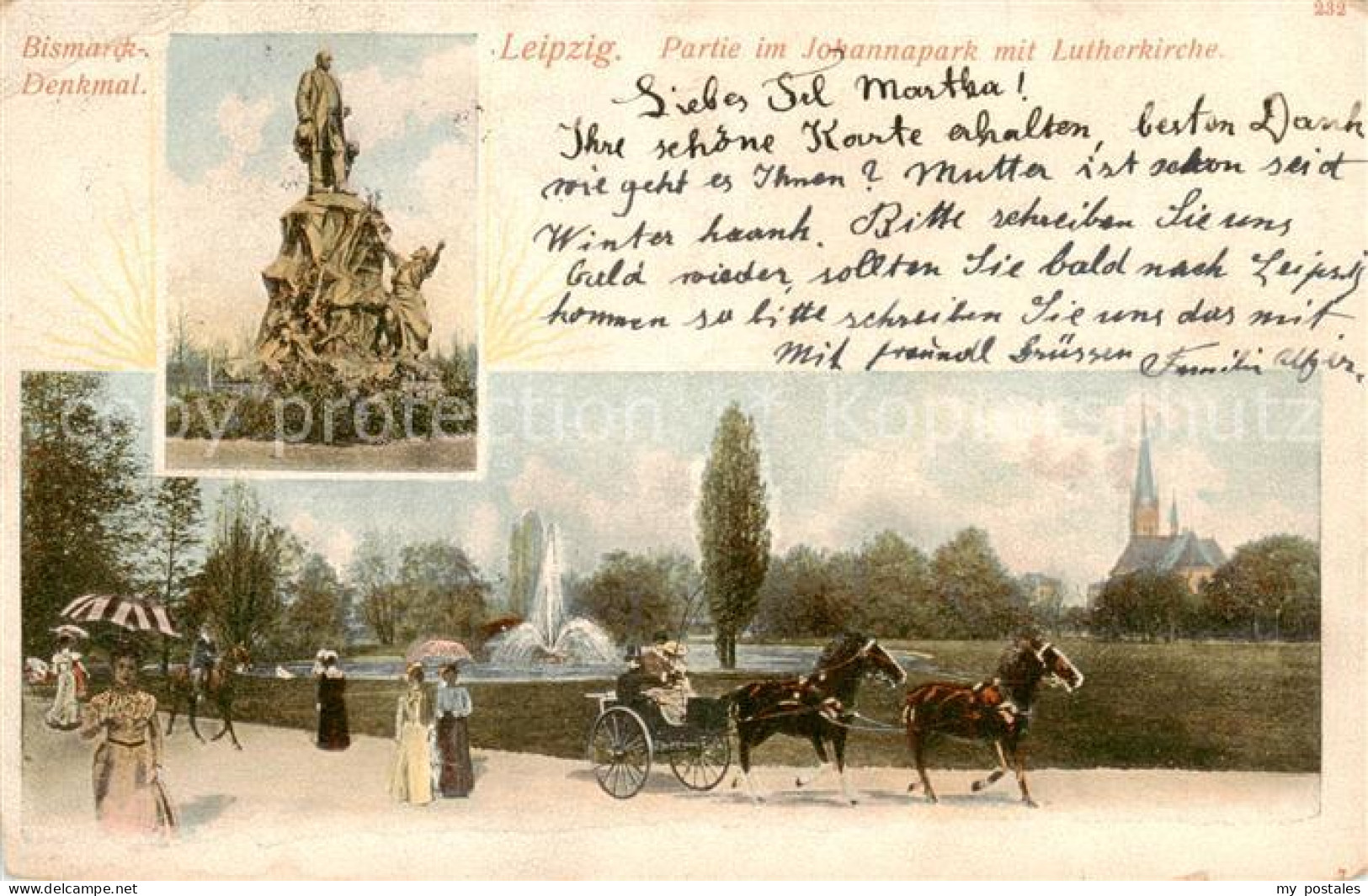 73816957 Leipzig Bismarck Denkmal Partie Im Johannapark Mit Lutherkirche Leipzig - Leipzig