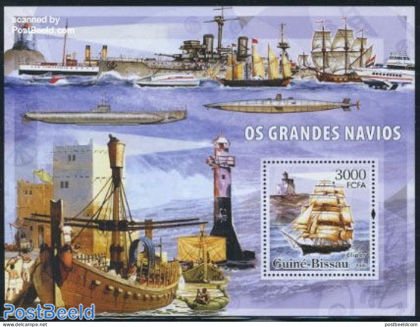 Guinea Bissau 2006 Ship & Lighthouse S/s, Mint NH, Transport - Various - Ships And Boats - Lighthouses & Safety At Sea - Bateaux