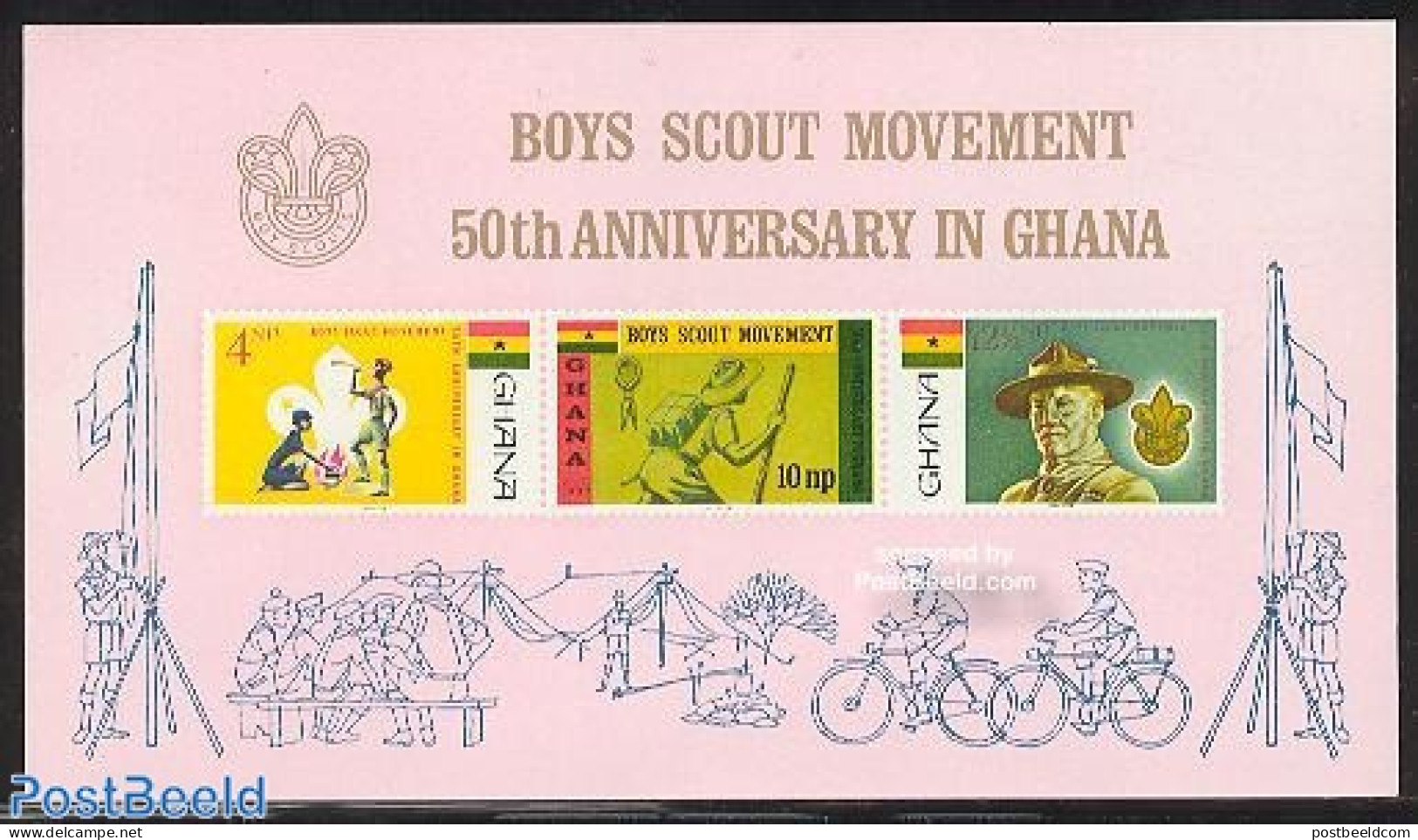 Ghana 1967 Scouting S/s, Mint NH, Sport - Cycling - Scouting - Cyclisme