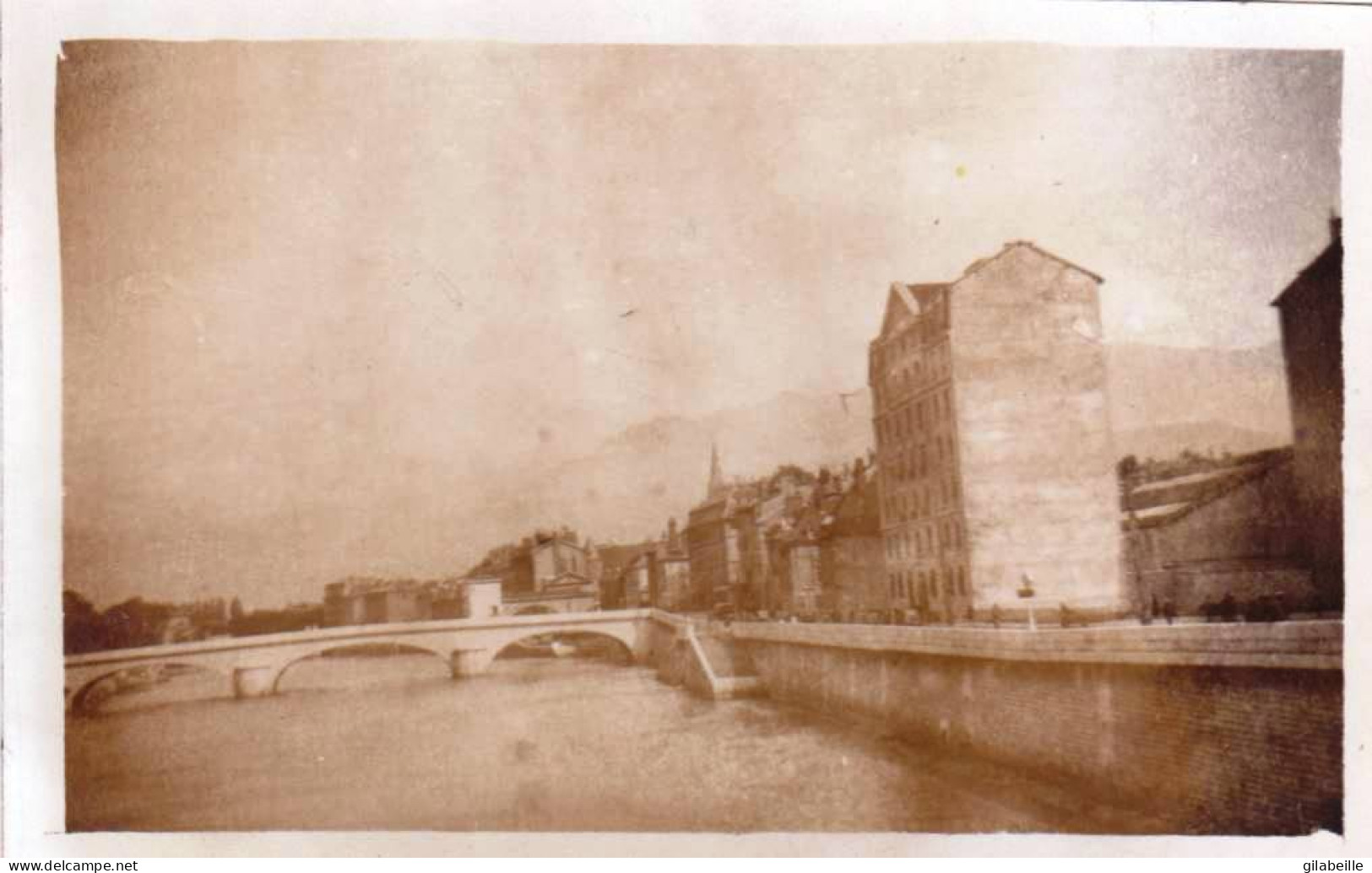 Photo Originale - 1934 - GRENOBLE -  Bord De L'Isere - Luoghi