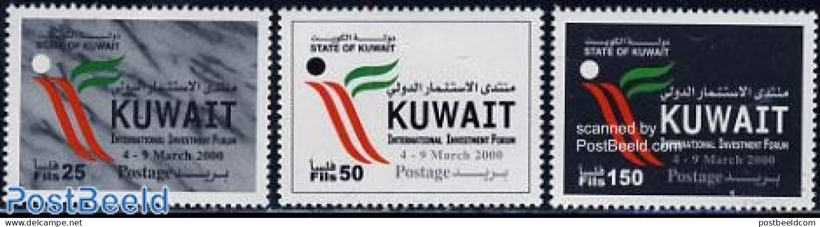 Kuwait 2000 Investment Forum 3v, Mint NH, Various - Banking And Insurance - Koweït