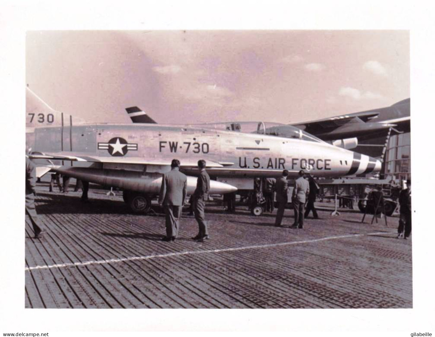 Photo Originale - Le Bourget 1957 -  Aviation - Avion North American F-100 Super Sabre - US Air Force  - Aviación