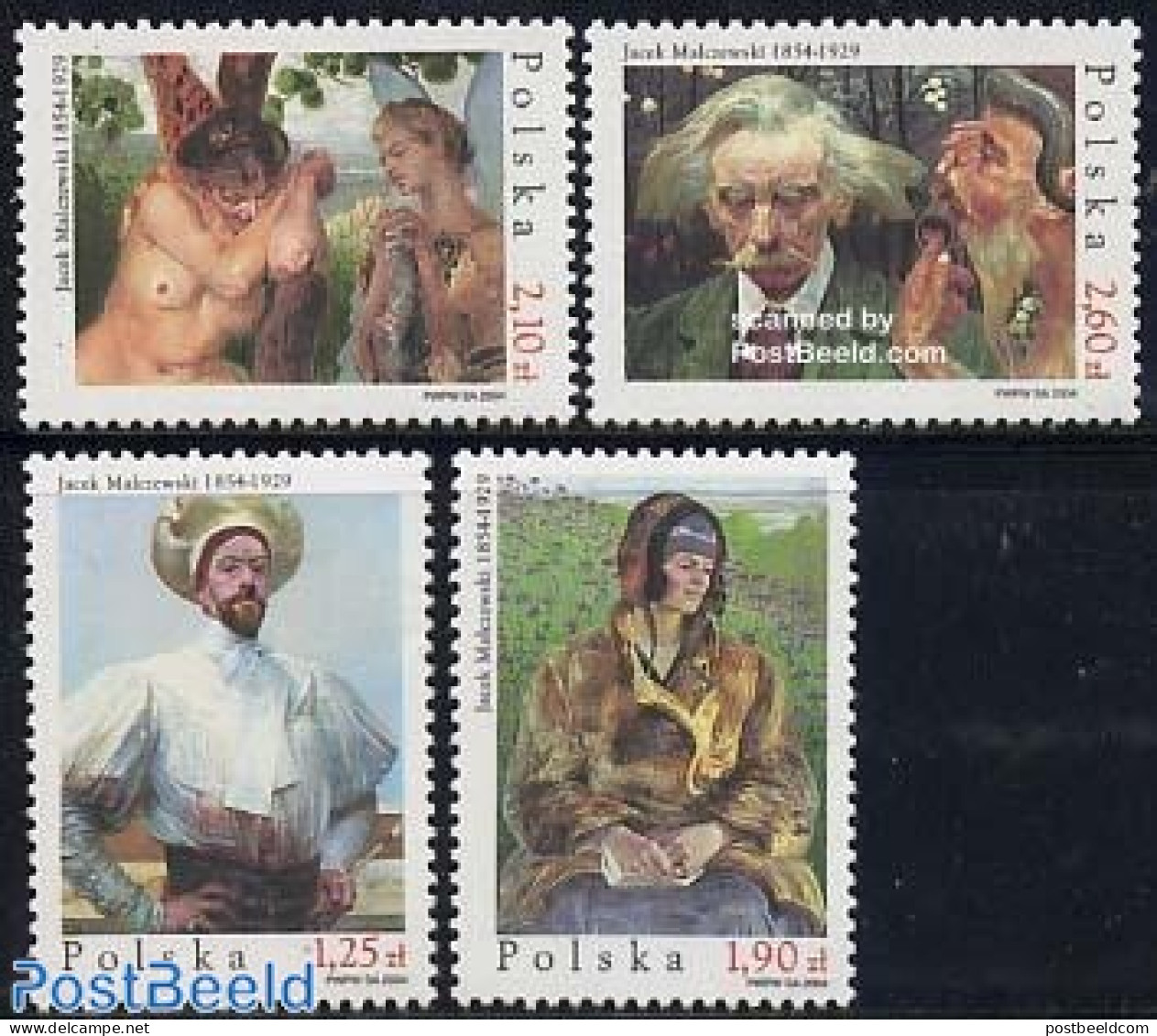 Poland 2004 Jacek Malczewski 4v, Mint NH, Art - Modern Art (1850-present) - Nude Paintings - Paintings - Unused Stamps