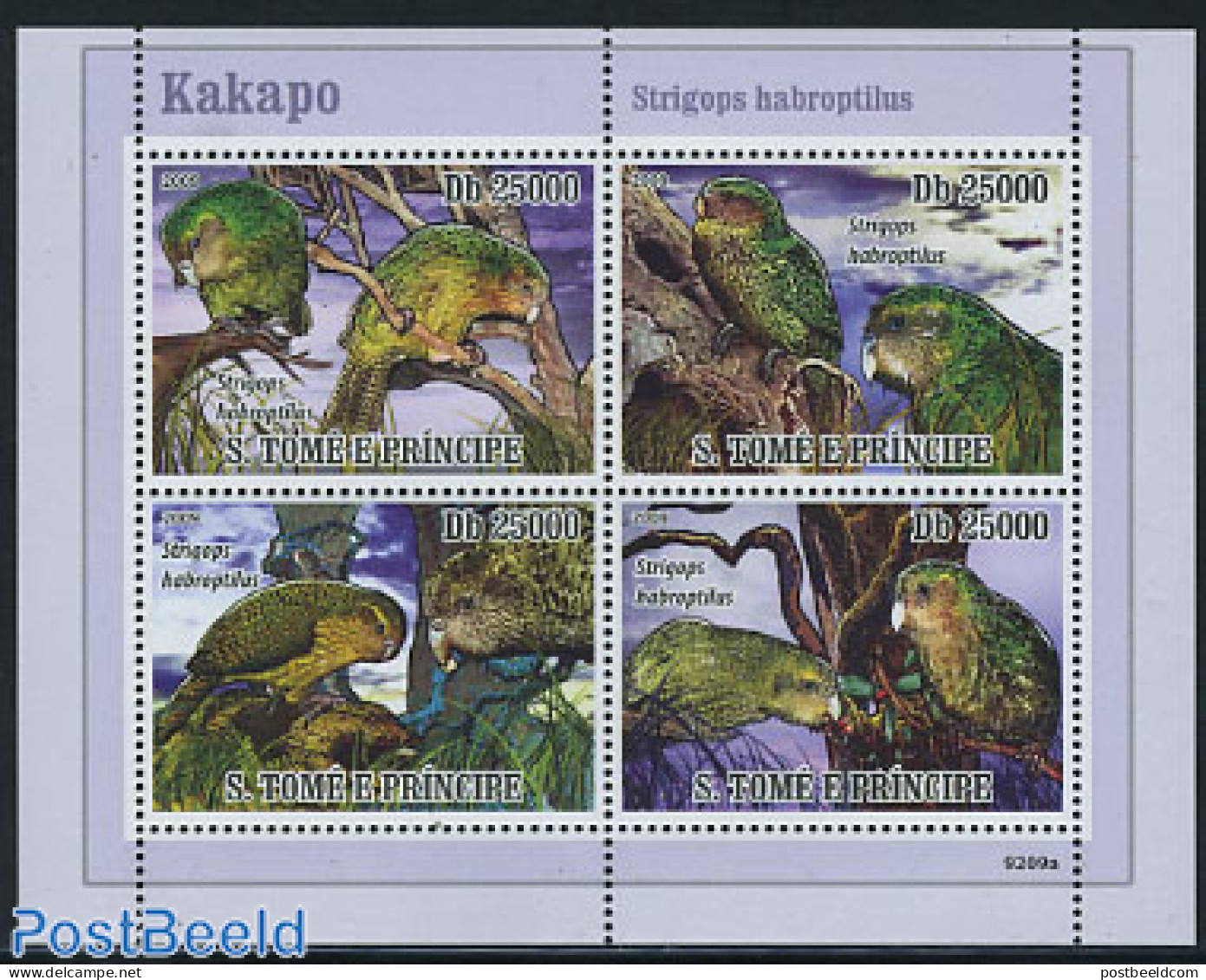 Sao Tome/Principe 2009 Kakapo 4v M/s, Mint NH, Nature - Birds - Parrots - Sao Tomé Y Príncipe