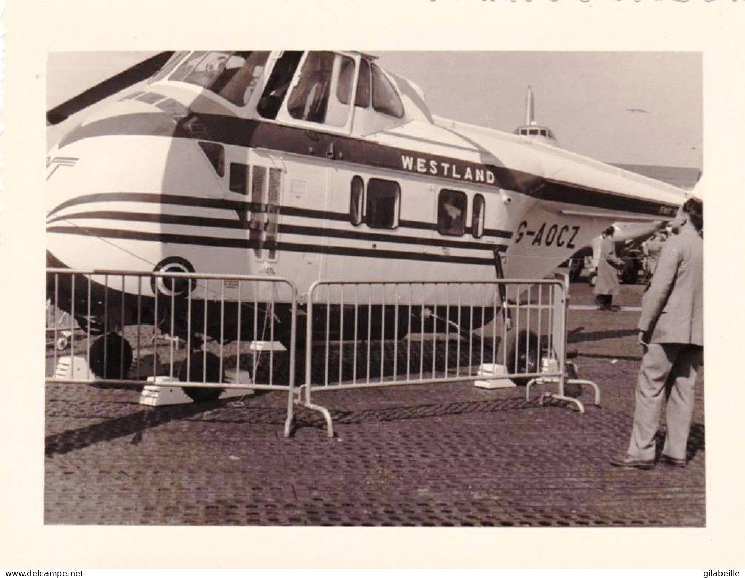 Photo Originale - Le Bourget 1957 -  Aviation - Helicoptere Le Westland - Aviación