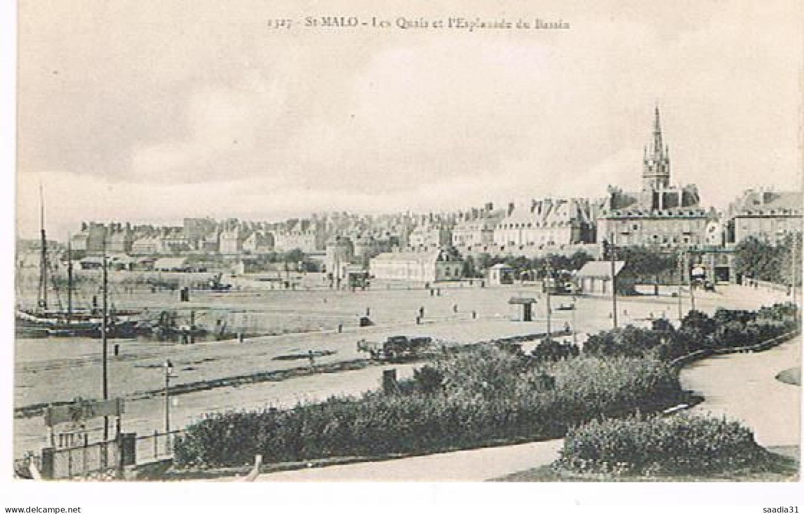 35   SAINT MALO  LES QUAIS ET L ESPLANADE DU BASSIN  1911 - Saint Malo