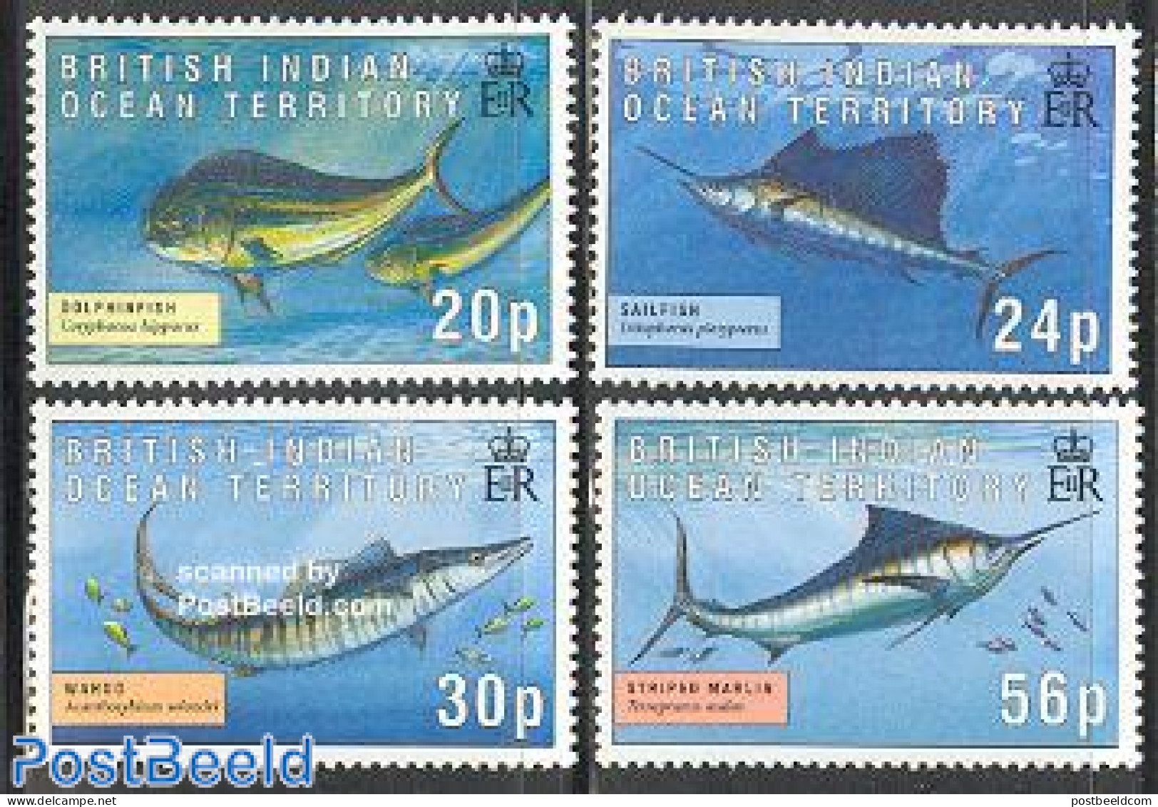 British Indian Ocean 1995 Fish 4v, Mint NH, Nature - Fish - Fishes