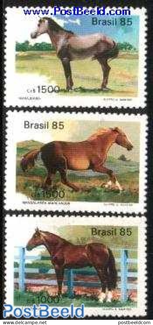 Brazil 1985 Horses 3v, Mint NH, Nature - Horses - Unused Stamps