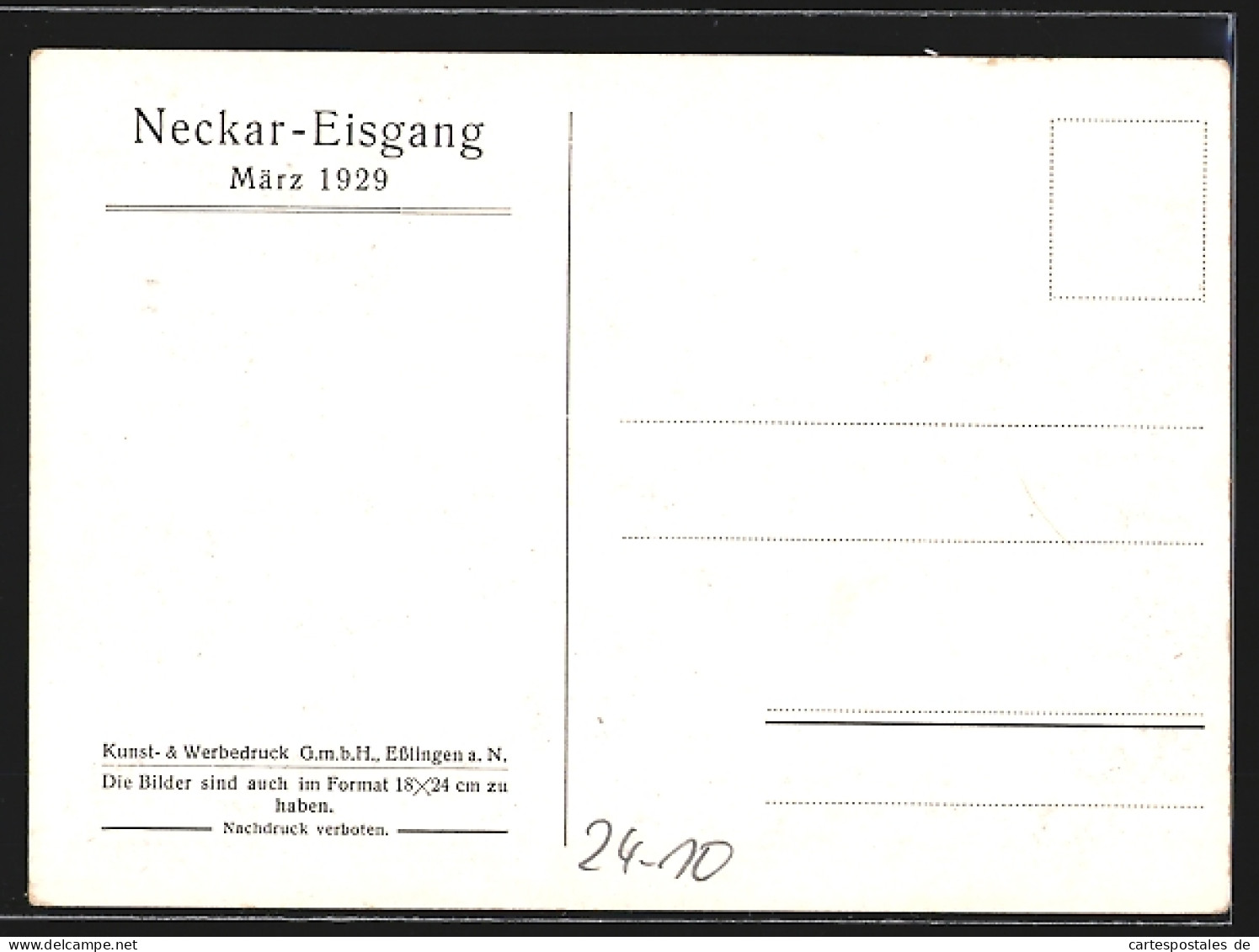 AK Esslingen, Neckar-Eisgang Im März 1929, Unwetter  - Overstromingen