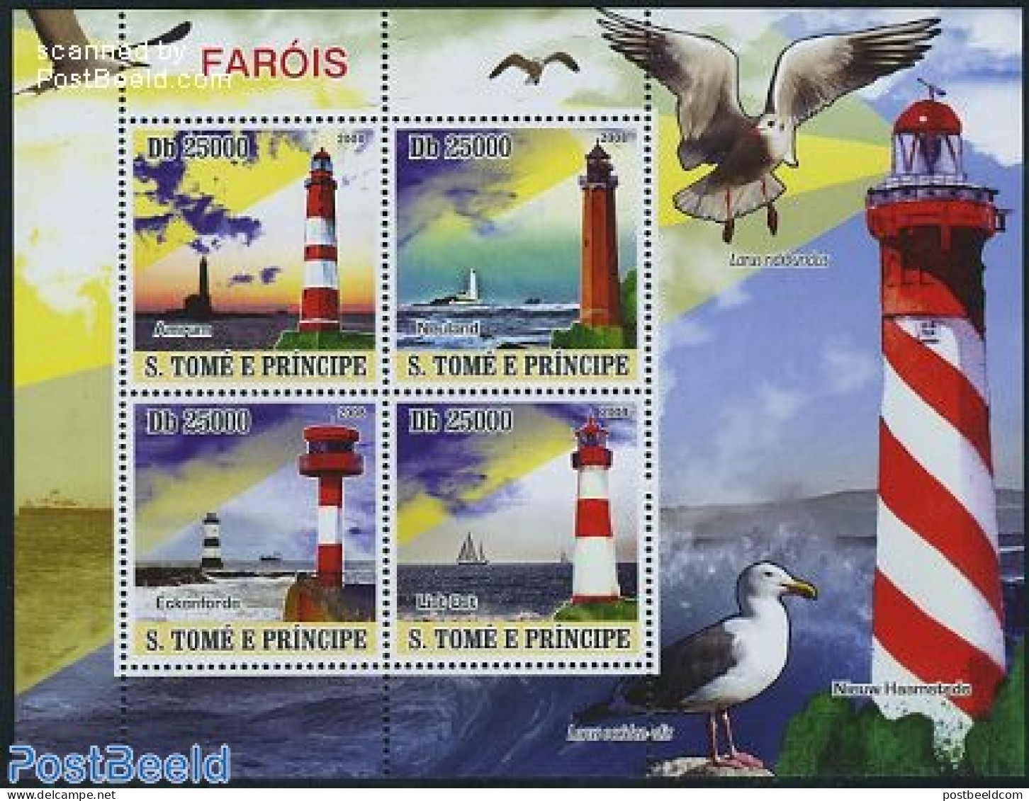 Sao Tome/Principe 2008 Lighthouses 4v M/s, Mint NH, Transport - Various - Ships And Boats - Lighthouses & Safety At Sea - Bateaux