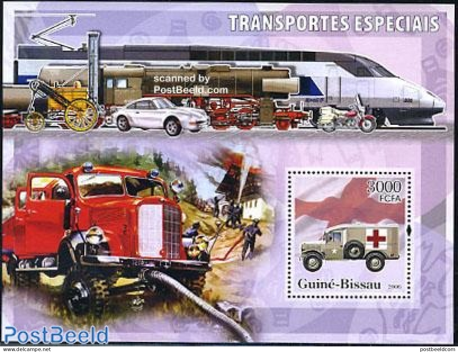 Guinea Bissau 2006 Red Cross S/s, Mint NH, Health - Transport - Red Cross - Automobiles - Fire Fighters & Prevention -.. - Croce Rossa