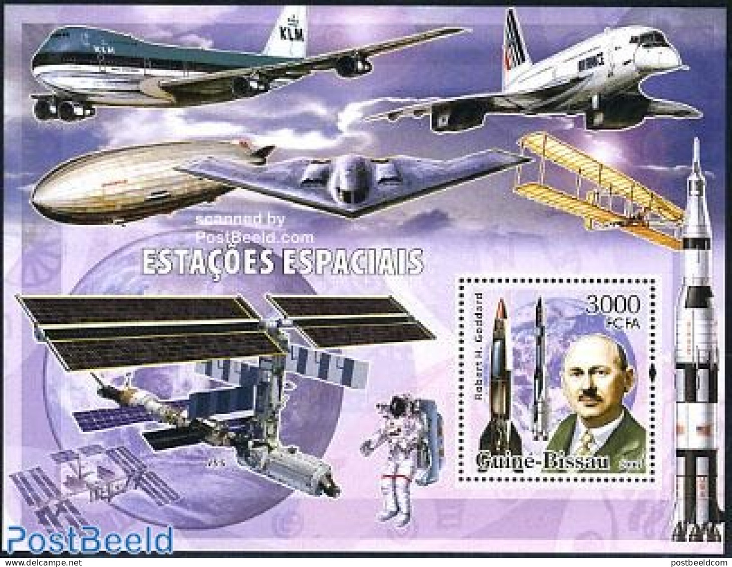 Guinea Bissau 2006 Robert H. Goddard S/s, Mint NH, History - Transport - Netherlands & Dutch - Concorde - Space Explor.. - Aardrijkskunde
