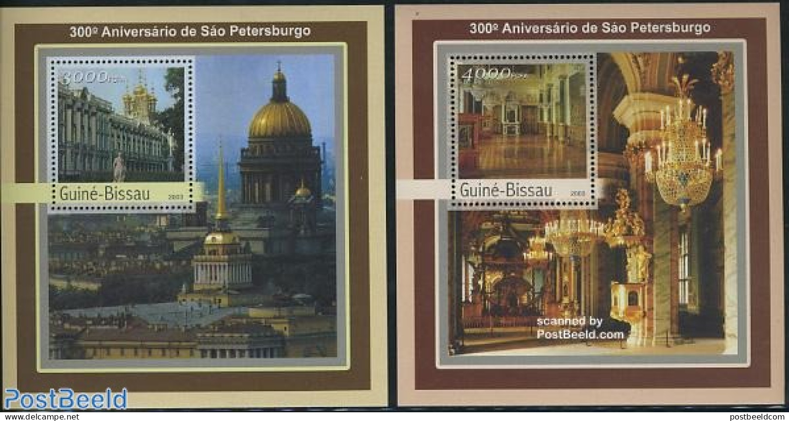 Guinea Bissau 2003 300 Years St. Petersburg 2 S/s, Mint NH - Guinée-Bissau