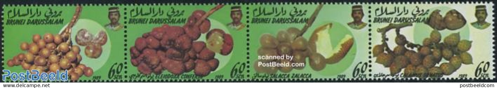 Brunei 1989 Fruits 4v [:::], Mint NH, Nature - Fruit - Obst & Früchte