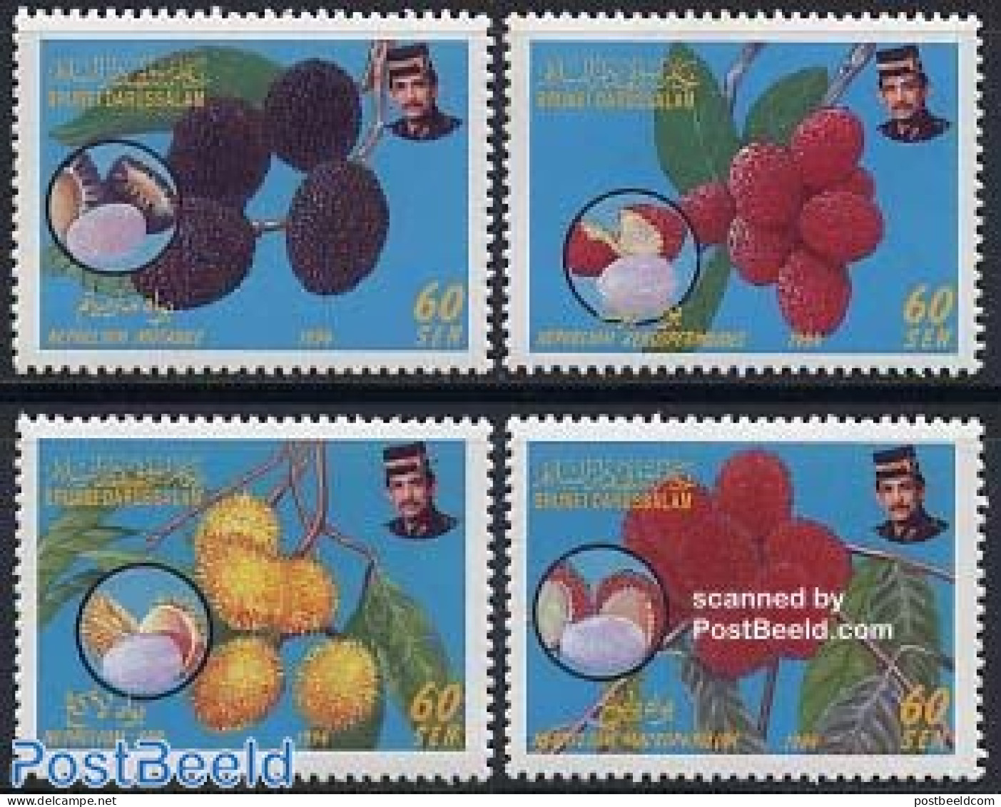 Brunei 1994 Fruits 4v, Mint NH, Nature - Fruit - Frutta