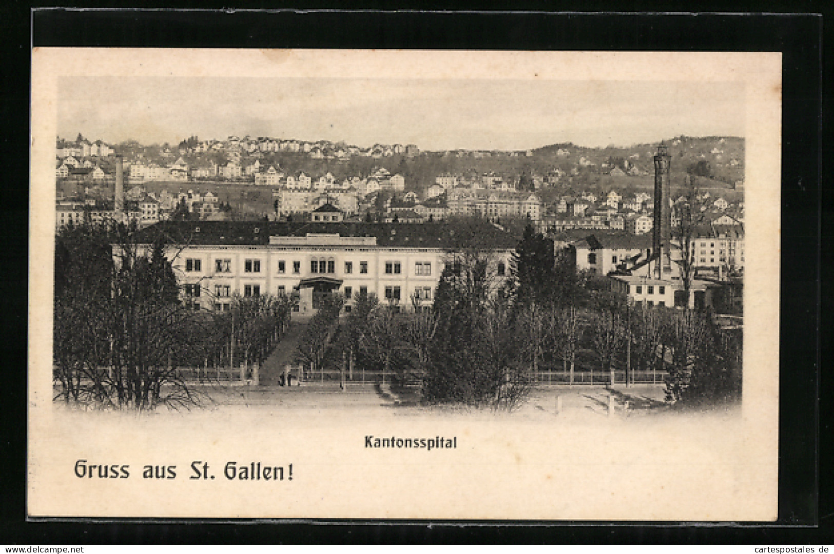 AK St. Gallen, Kantonsspital Mit Ortsblick Aus Der Vogelschau  - San Galo