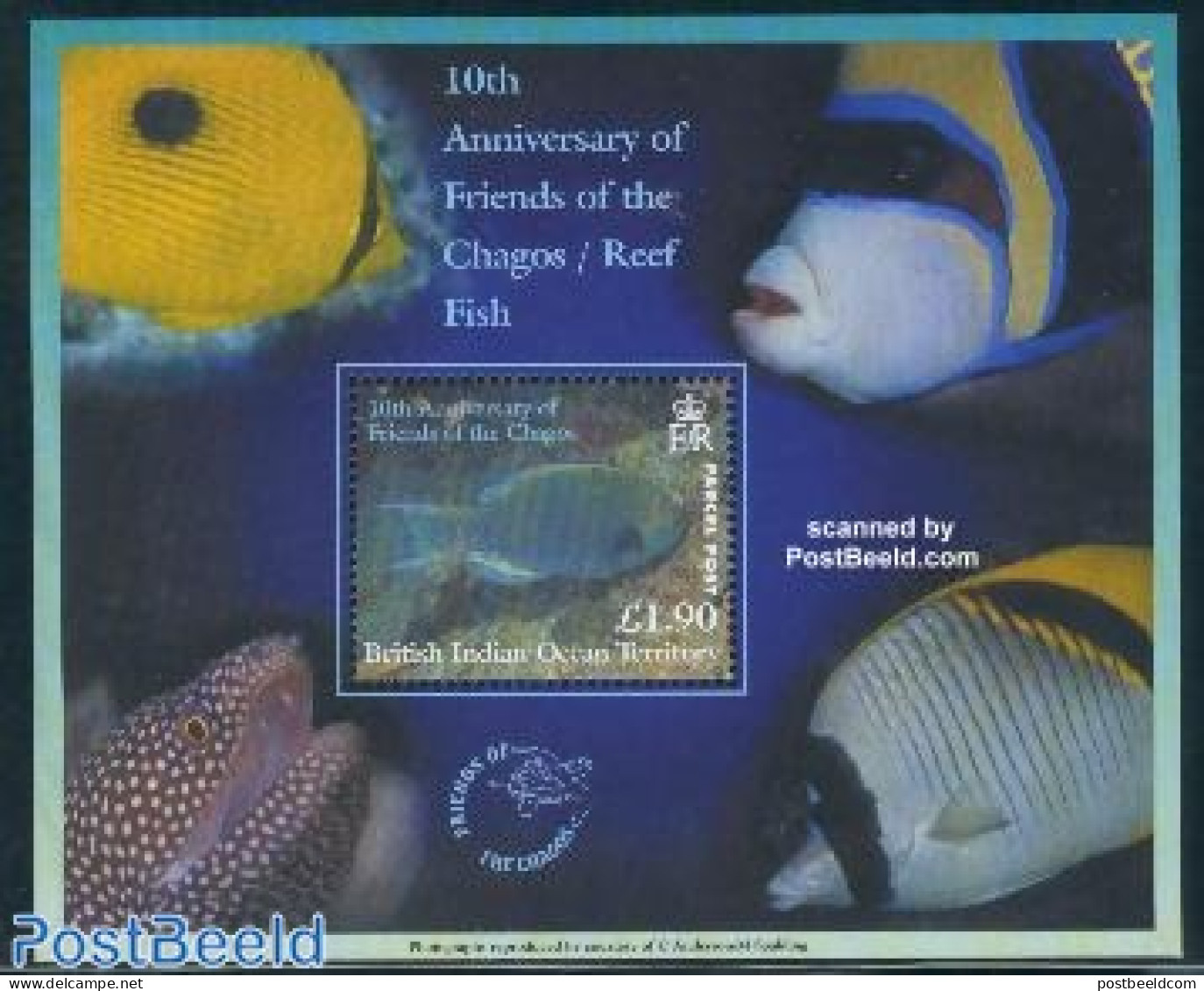 British Indian Ocean 2002 Chagos, Fish S/s, Mint NH, Nature - Fish - Fishes