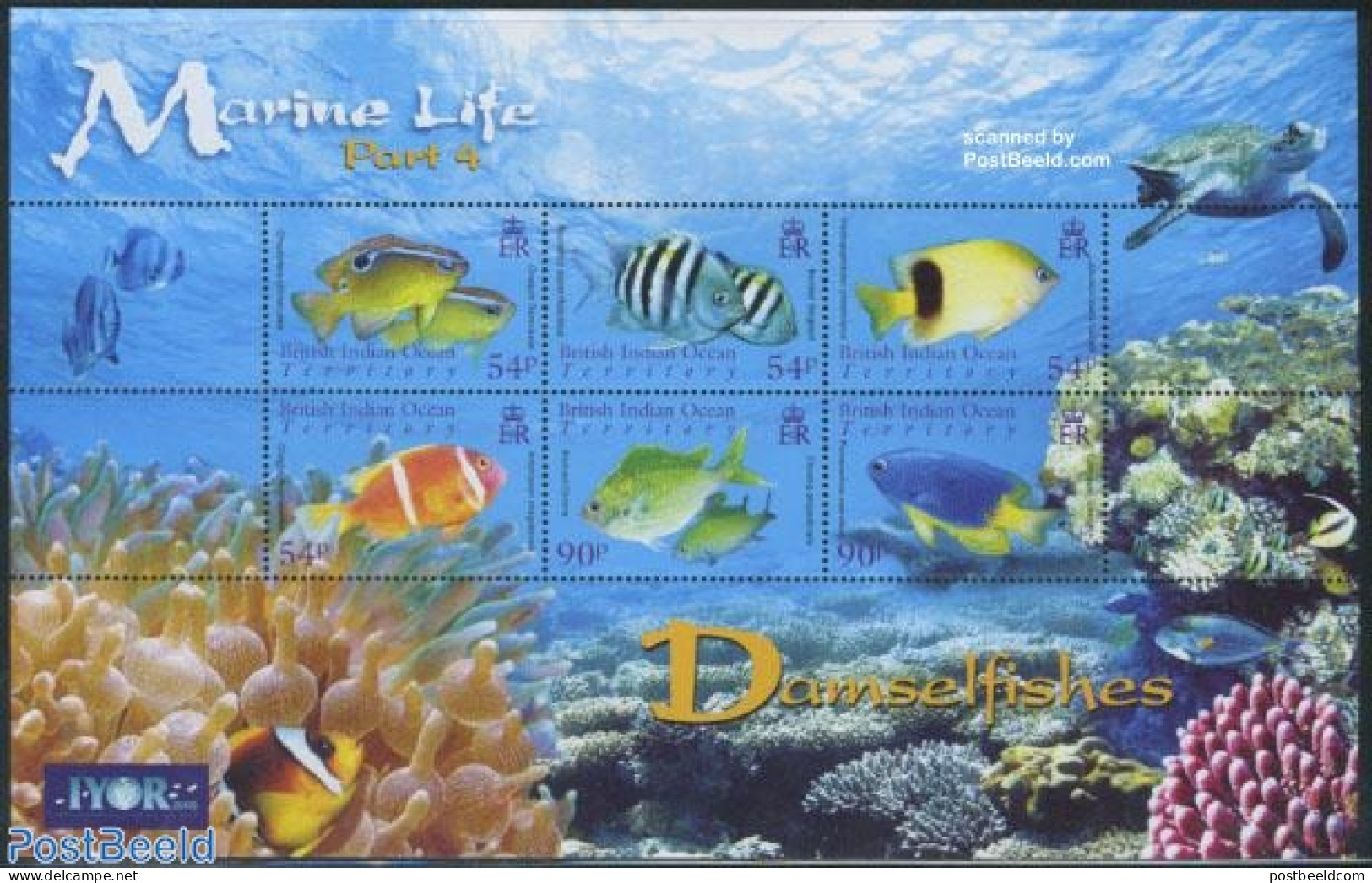 British Indian Ocean 2008 Marine Life (part 4) 6v M/s, Mint NH, Nature - Fish - Fishes