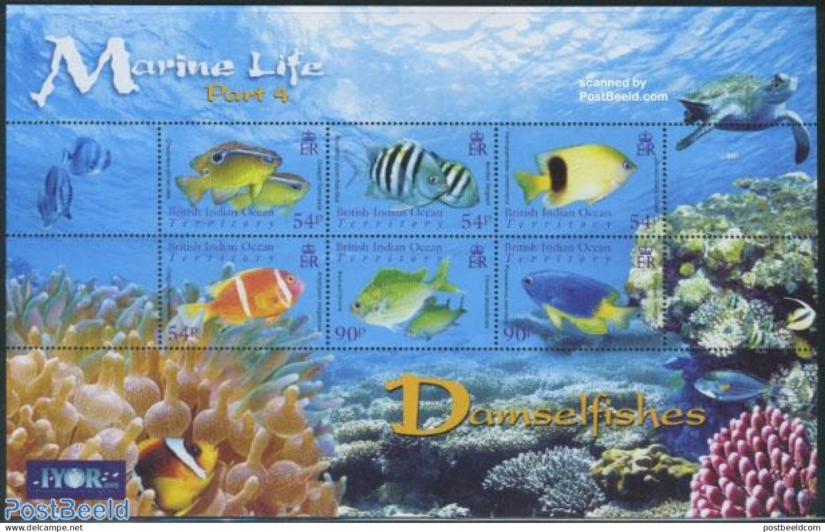 British Indian Ocean 2008 Marine Life (part 4) 6v M/s, Mint NH, Nature - Fish - Poissons