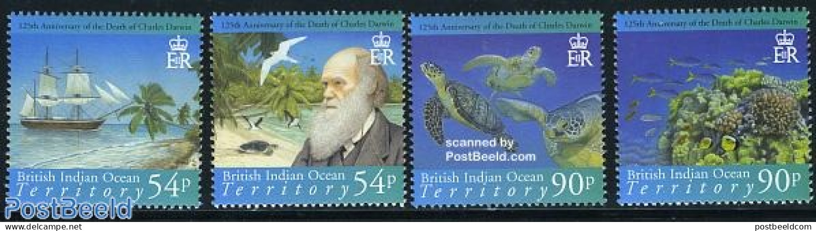 British Indian Ocean 2007 Charles Darwin 4v, Mint NH, Nature - Transport - Animals (others & Mixed) - Birds - Fish - R.. - Fishes