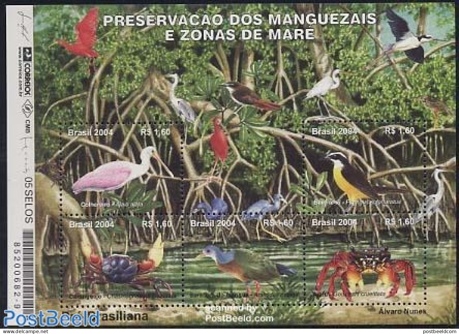 Brazil 2004 Environment S/s, Mint NH, Nature - Birds - Shells & Crustaceans - Crabs And Lobsters - Ongebruikt