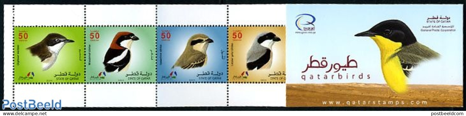 Qatar 2009 Birds 6v In Booklet, Mint NH, Nature - Birds - Stamp Booklets - Ohne Zuordnung