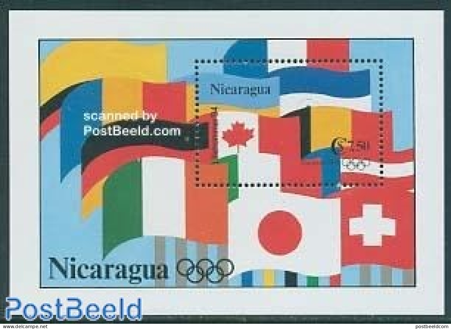 Nicaragua 1993 Olympic Winter Games S/s, Mint NH, History - Sport - Flags - Olympic Winter Games - Nicaragua