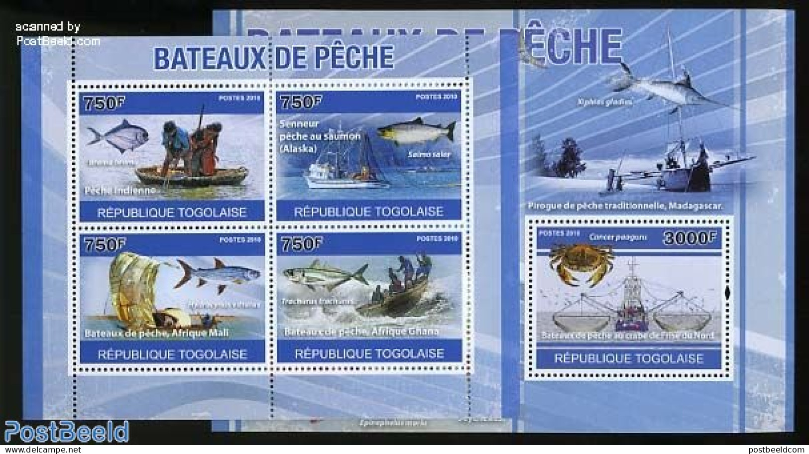 Togo 2010 Fishing Boats 2 S/s, Mint NH, Nature - Transport - Fish - Fishing - Ships And Boats - Poissons